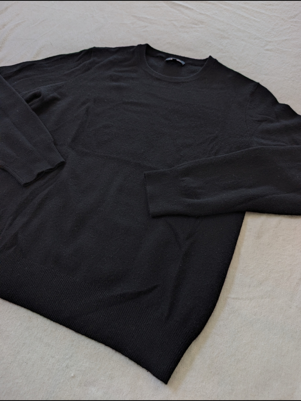 Quince Mongolian Cashmere Crewneck Sweater Black Size Small